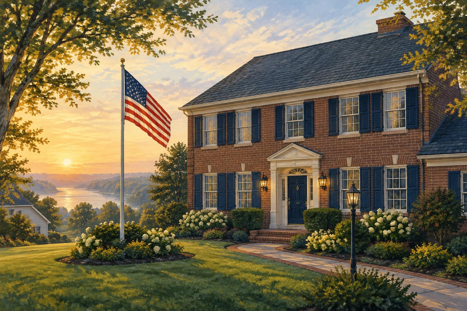 AI-generated editorial illustration of a fictional Northern Virginia scene