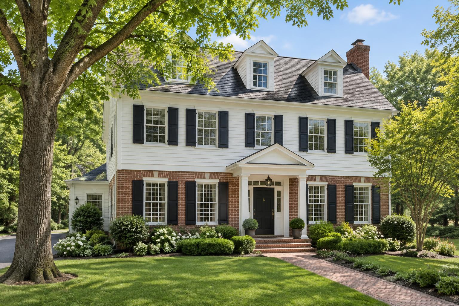 AI-generated editorial illustration of a fictional Virginia home